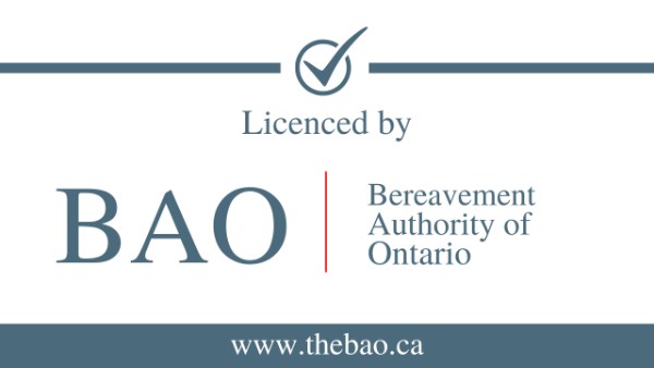 Titulaire d’un permis de l’Office ontarien des services funéraires et des cimetières